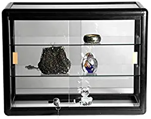 Roxy Display (SC-KDTOP-BK) Counter TOP Glass CASE, Standard Aluminum Framing with Sliding Glass Door and Lock