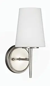 Sea Gull Lighting 4140401-962 Driscoll One Light Wall / Bath Sconce Vanity Style Lights, Brushed Nickel Finish