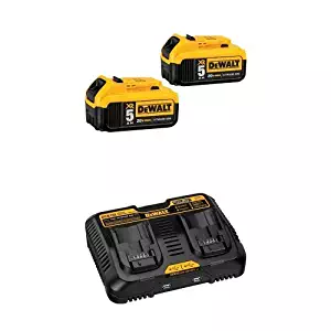 DEWALT DCB205-2 20V MAX XR 5.0Ah Lithium Ion Battery, 2-Pack w/ DCB102 12V Jobsite Charging Station