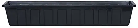 Novelty Poly-Pro Plastic Flower Box Planter, Black, 30-Inch