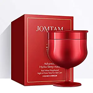 JOMTAM Red Wine Sleep Mask Hydro Sleeping Pack Super Moisture Wash Free Smooth Face Mask Skin Care, 150g