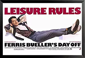 Buyartforless Framed Ferris Bueller's Day Off - Leisure Rules (Matthew Broderick) 24x36 Movie Art Print Poster