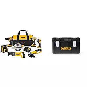 DEWALT DCK720D2 2 Ah 20V MAX Compact 7-Tool Combo Kit with DWST08203H Tough System Case, Large