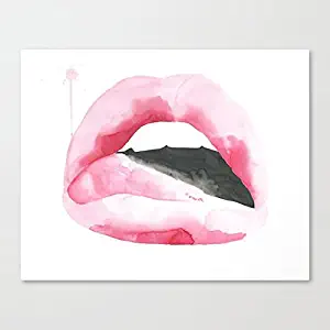 N.SunForest Abstract Canvas Frame - Sophie Lips - Wall Art Paintings on Canvas for Wall Decoration Modern Painting Wall Decor 12