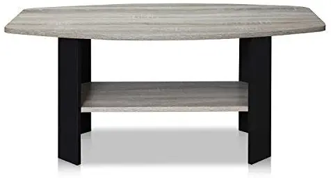 FURINNO Simple Design Coffee Table, French Oak Grey/Black