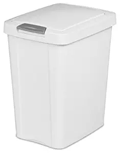 Sterilite 10438004 7.5 Gallon White TouchTop Wastebasket