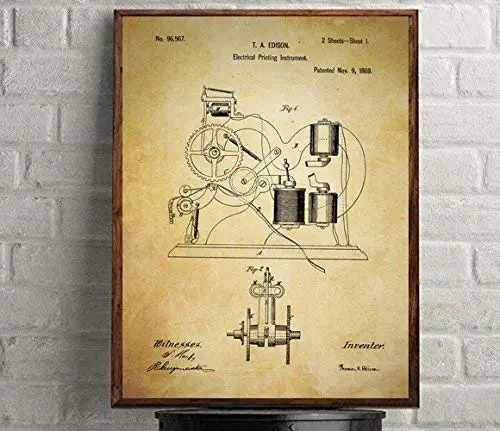 Stock Market Ticker Tape Patent Poster. Best gift for traders and investors