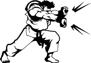 Zhehao Ryu Street Fighter Decal Sticker for car Truck Laptop Window (6x4.1 inches, Black)