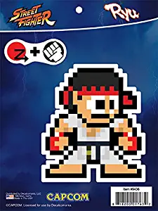 Street Fighter 8-Bit Ryu Sticker Decals for MacBook, Laptop, Vehicle Licensed by Capcom