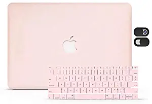 LuvCase 3 in 1 Laptop Case for MacBook Pro 15" Retina Display (2015/2014/2013/2012) A1398 (NO CD Drive) Hard Shell Cover, Keyboard Cover & Webcam Cover (Rose Quartz)