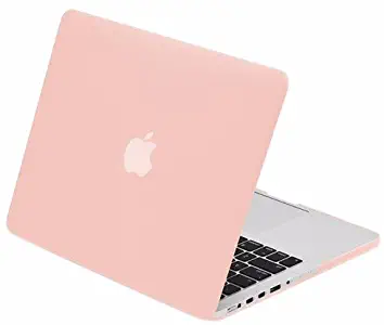 TOP CASE - Classic Series Rubberized Hard Case Compatible MacBook Pro 13" (13" Diagonally) with Retina Display (Old Gen. 2012-2015) Model: A1425 and A1502 - Rose Quartz